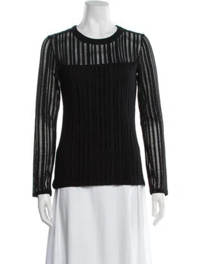 Pre-owned Alexander Wang Crew Neck Long Sleeve Top In Black