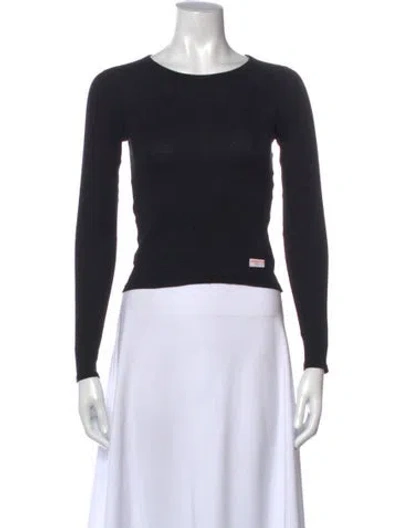 Pre-owned Alexander Wang Crew Neck Long Sleeve Top In Black