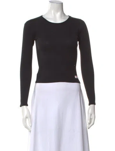 Pre-owned Alexander Wang Crew Neck Long Sleeve Top In Black