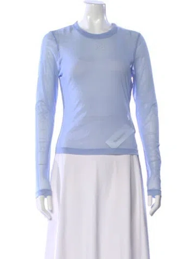 Pre-owned Alexander Wang Crew Neck Long Sleeve Top In Blue
