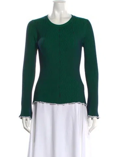 Pre-owned Alexander Wang Crew Neck Long Sleeve Top In Green