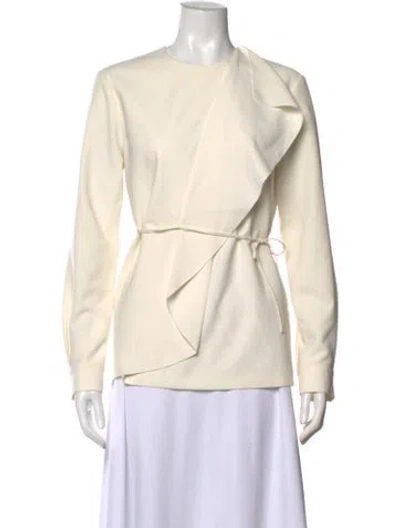 Pre-owned Alexander Wang Crew Neck Long Sleeve Top In Neutral