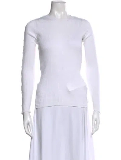 Pre-owned Alexander Wang Crew Neck Long Sleeve Top In White
