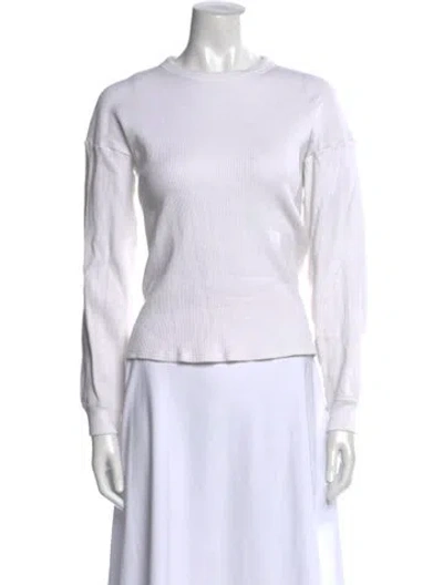 Pre-owned Alexander Wang Crew Neck Long Sleeve Top In White