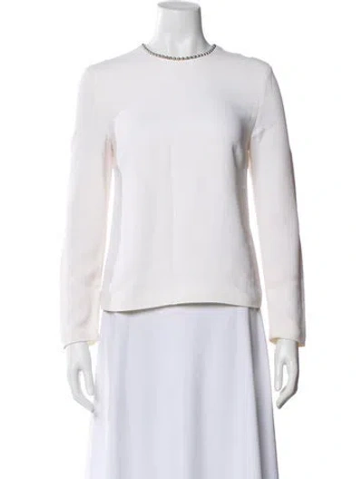 Pre-owned Alexander Wang Crew Neck Long Sleeve Top In White