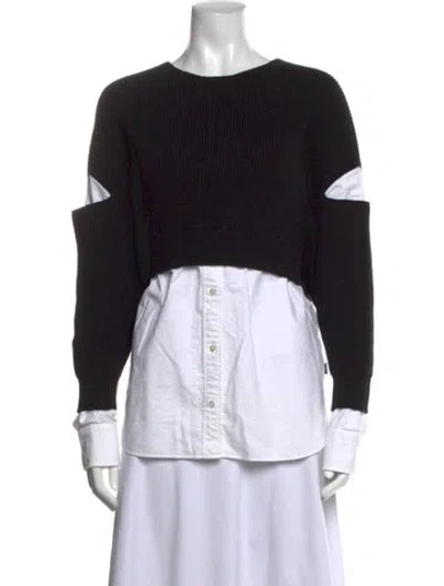 Pre-owned Alexander Wang Crew Neck Long Sleeve Top In White