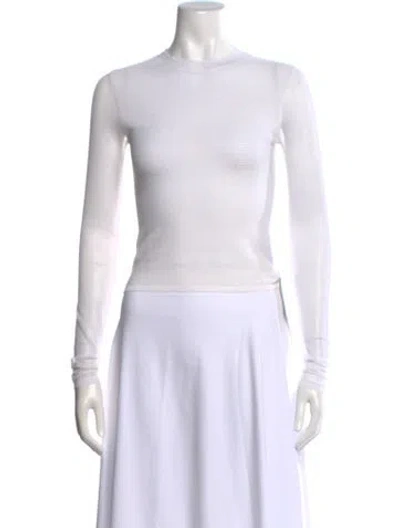 Pre-owned Alexander Wang Crew Neck Long Sleeve Top In White