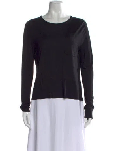 Pre-owned Alexander Wang Crew Neck Long Sleeve T-shirt In Black