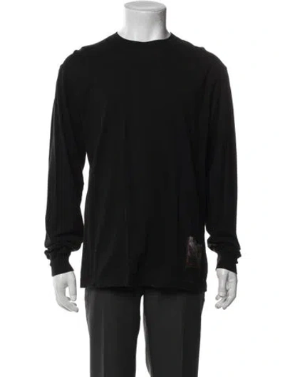 Pre-owned Alexander Wang Crew Neck Long Sleeve T-shirt In Black