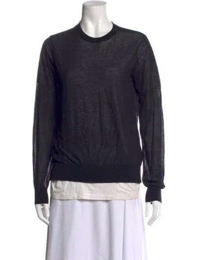 Pre-owned Alexander Wang Crew Neck Long Sleeve T-shirt In Black