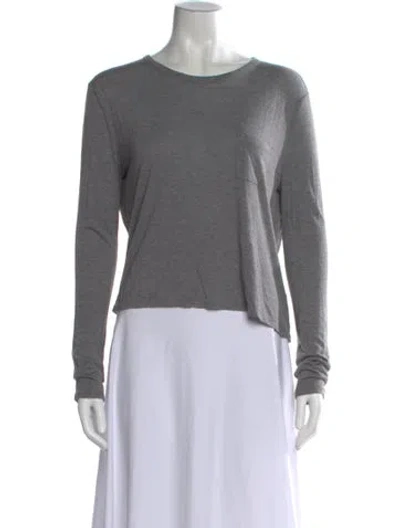 Pre-owned Alexander Wang Crew Neck Long Sleeve T-shirt In Gray
