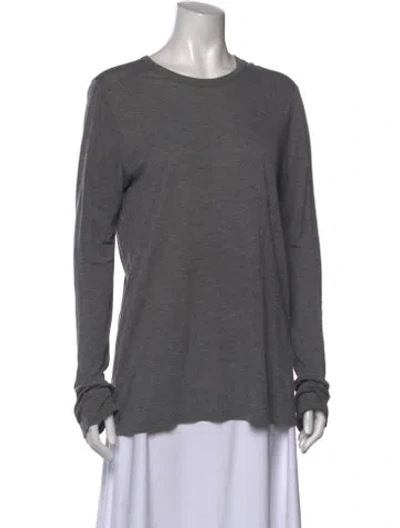 Pre-owned Alexander Wang Crew Neck Long Sleeve T-shirt In Gray