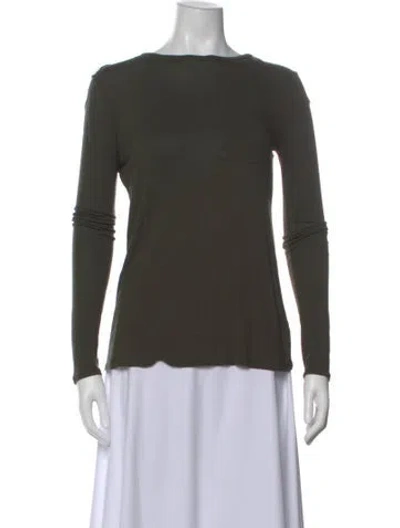 Pre-owned Alexander Wang Crew Neck Long Sleeve T-shirt In Green
