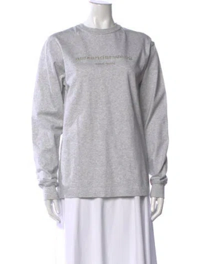 Pre-owned Alexander Wang Crew Neck Long Sleeve T-shirt W/ Tags In Gray