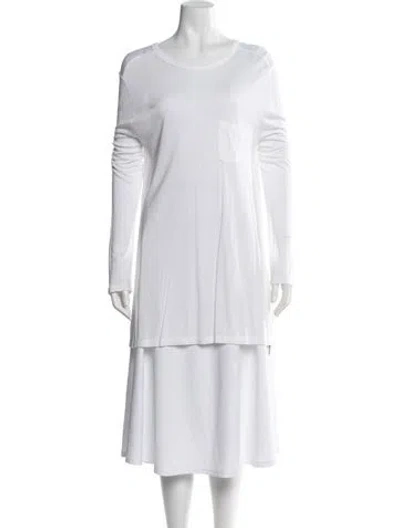 Pre-owned Alexander Wang Crew Neck Long Sleeve T-shirt W/ Tags In White