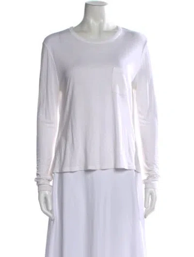 Pre-owned Alexander Wang Crew Neck Long Sleeve T-shirt In White