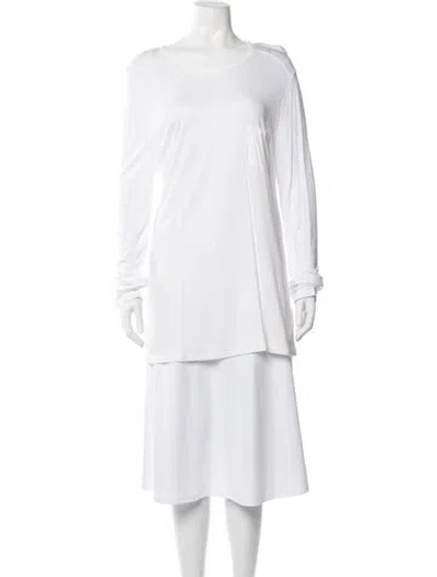 Pre-owned Alexander Wang Crew Neck Long Sleeve T-shirt In White