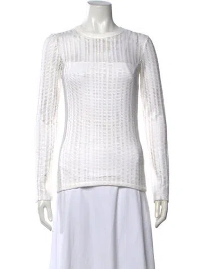 Pre-owned Alexander Wang Crew Neck Long Sleeve T-shirt In White