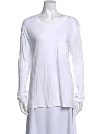 Pre-owned Alexander Wang Crew Neck Long Sleeve T-shirt In White