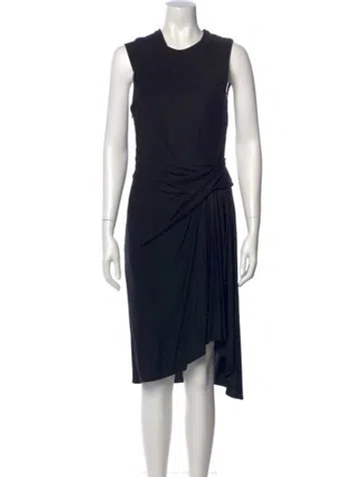Pre-owned Alexander Wang Crew Neck Midi Length Dress In Black
