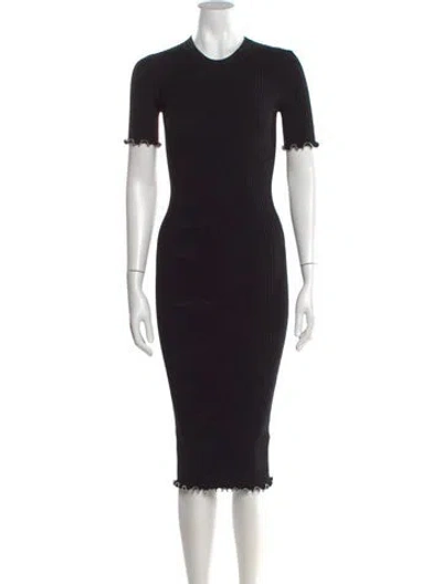 Pre-owned Alexander Wang Crew Neck Midi Length Dress In Black