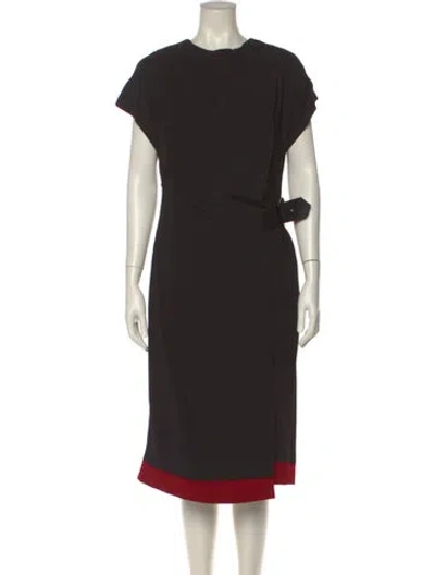 Pre-owned Alexander Wang Crew Neck Midi Length Dress In Black
