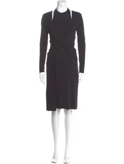 Pre-owned Alexander Wang Crew Neck Midi Length Dress In Black