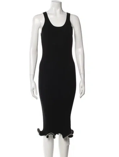 Pre-owned Alexander Wang Crew Neck Midi Length Dress In Black