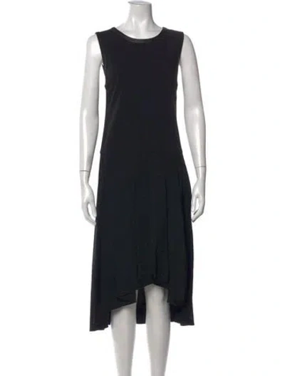 Pre-owned Alexander Wang Crew Neck Midi Length Dress In Black
