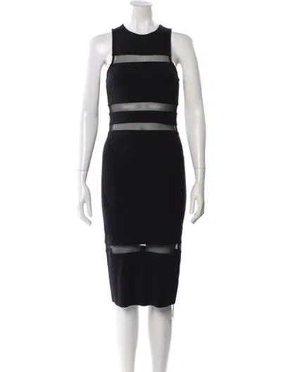 Pre-owned Alexander Wang Crew Neck Midi Length Dress In Black
