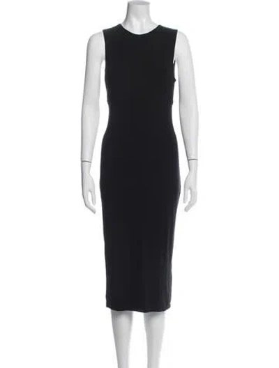 Pre-owned Alexander Wang Crew Neck Midi Length Dress In Black