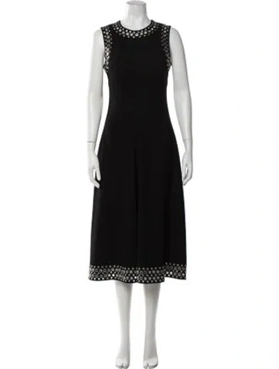 Pre-owned Alexander Wang Crew Neck Midi Length Dress In Black