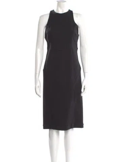 Pre-owned Alexander Wang Crew Neck Midi Length Dress In Black