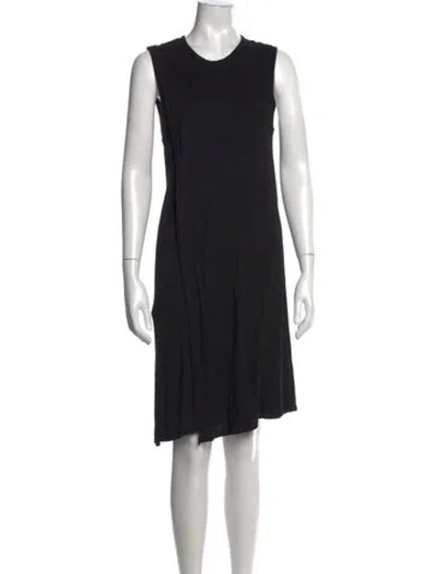 Pre-owned Alexander Wang Crew Neck Midi Length Dress In Black