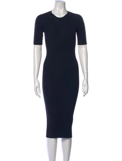 Pre-owned Alexander Wang Crew Neck Midi Length Dress In Blue