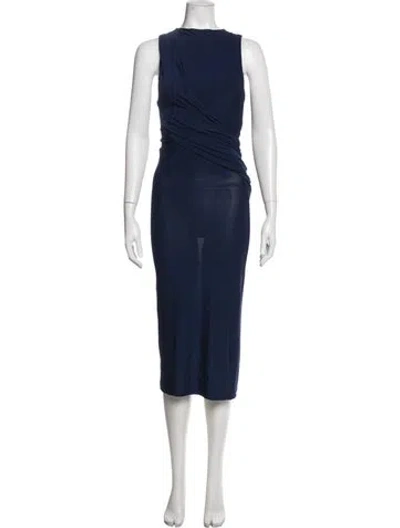 Pre-owned Alexander Wang Crew Neck Midi Length Dress In Blue