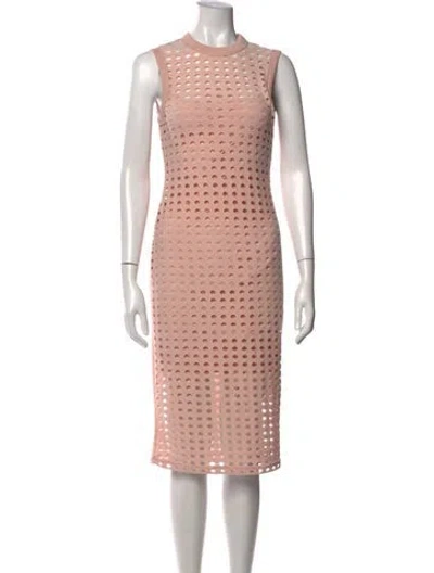 Pre-owned Alexander Wang Crew Neck Midi Length Dress In Pink
