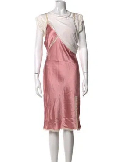Pre-owned Alexander Wang Crew Neck Midi Length Dress In Pink