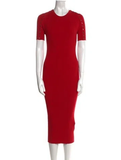 Pre-owned Alexander Wang Crew Neck Midi Length Dress In Red