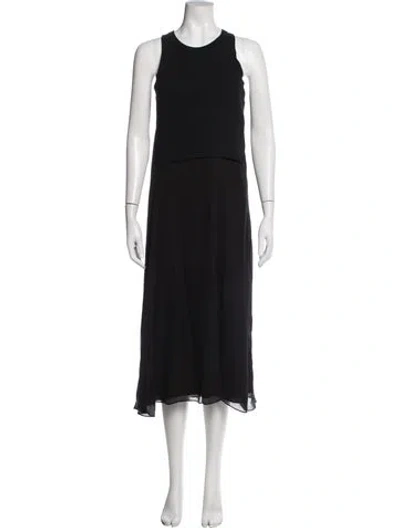 Pre-owned Alexander Wang Crew Neck Midi Length Dress W/ Tags In Black