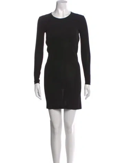 Pre-owned Alexander Wang Crew Neck Mini Dress In Black