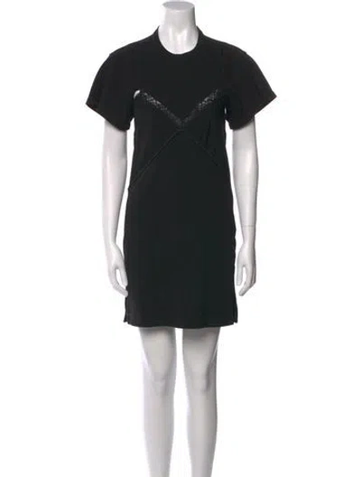 Pre-owned Alexander Wang Crew Neck Mini Dress In Black