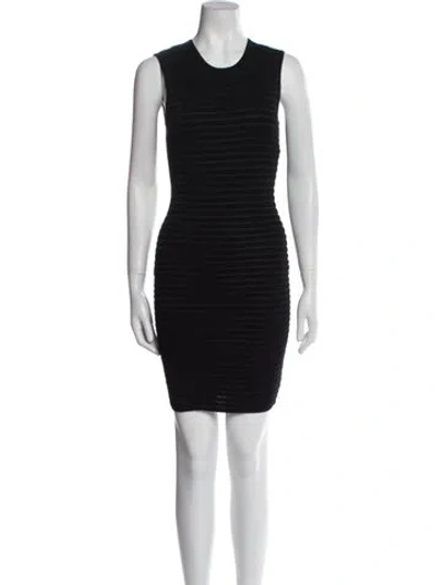 Pre-owned Alexander Wang Crew Neck Mini Dress In Black