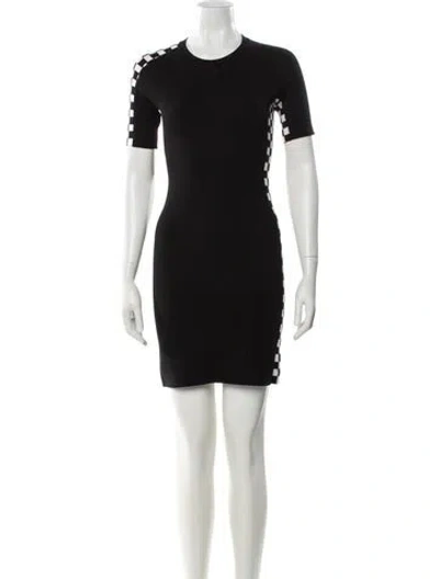 Pre-owned Alexander Wang Crew Neck Mini Dress In Black
