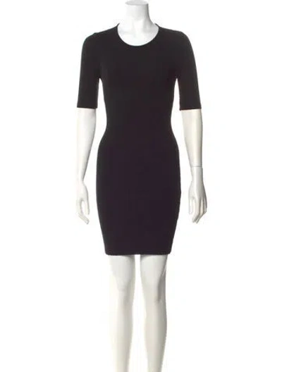 Pre-owned Alexander Wang Crew Neck Mini Dress In Black