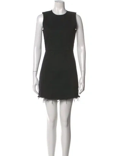 Pre-owned Alexander Wang Crew Neck Mini Dress In Black