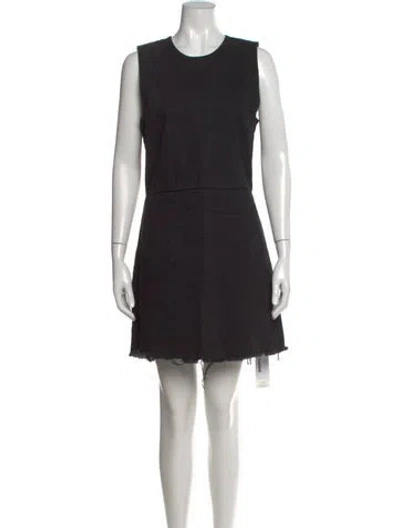 Pre-owned Alexander Wang Crew Neck Mini Dress In Black