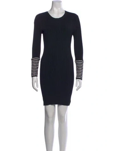 Pre-owned Alexander Wang Crew Neck Mini Dress In Black