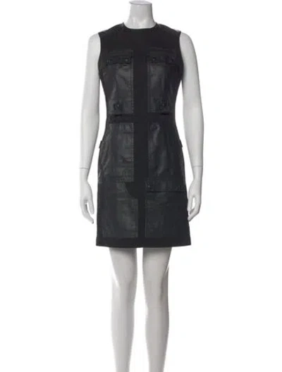 Pre-owned Alexander Wang Crew Neck Mini Dress In Black