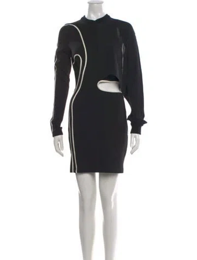 Pre-owned Alexander Wang Crew Neck Mini Dress In Black